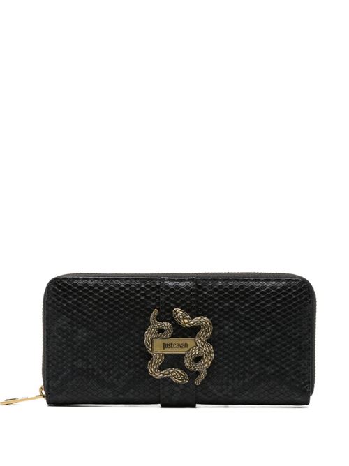Portafoglio donna Just Cavalli bianco e nero con logo snakes JUST CAVALLI | 80RA5PL1ZSD84899